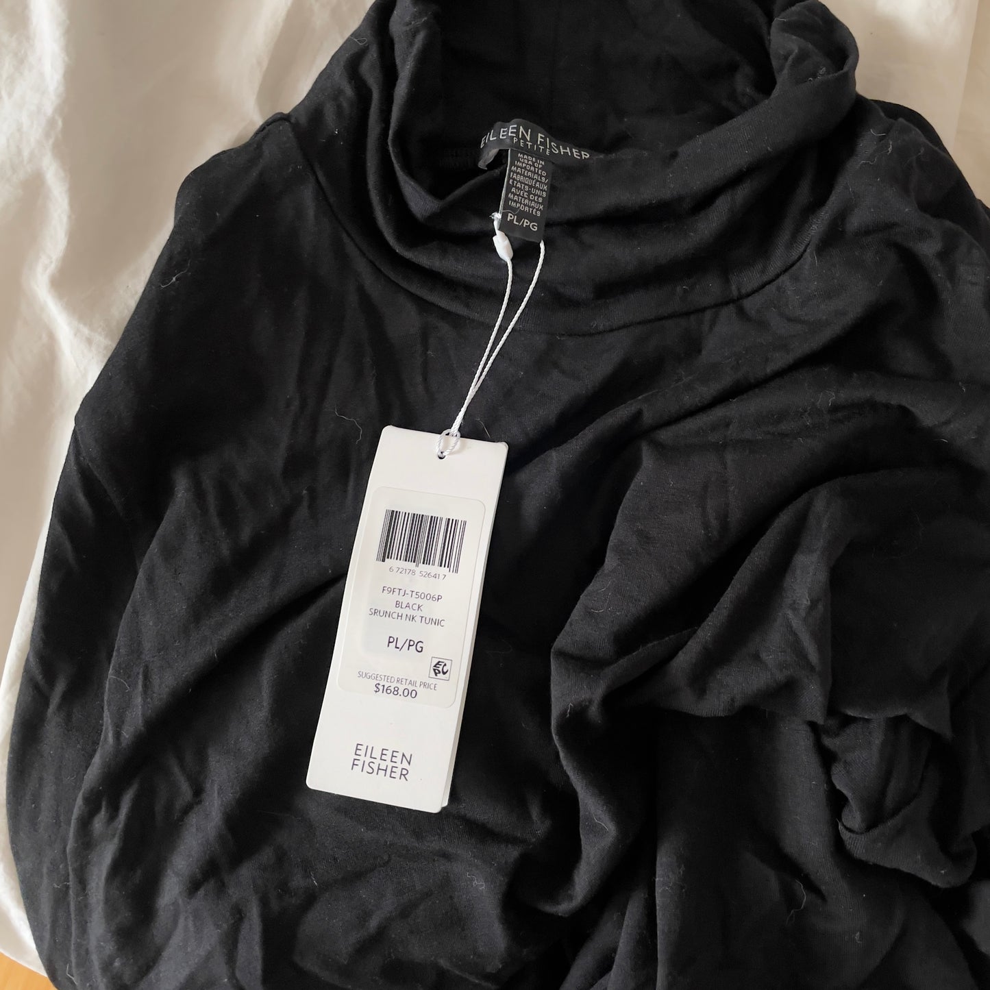 NWT Eileen Fisher Scrunch NK Tunic