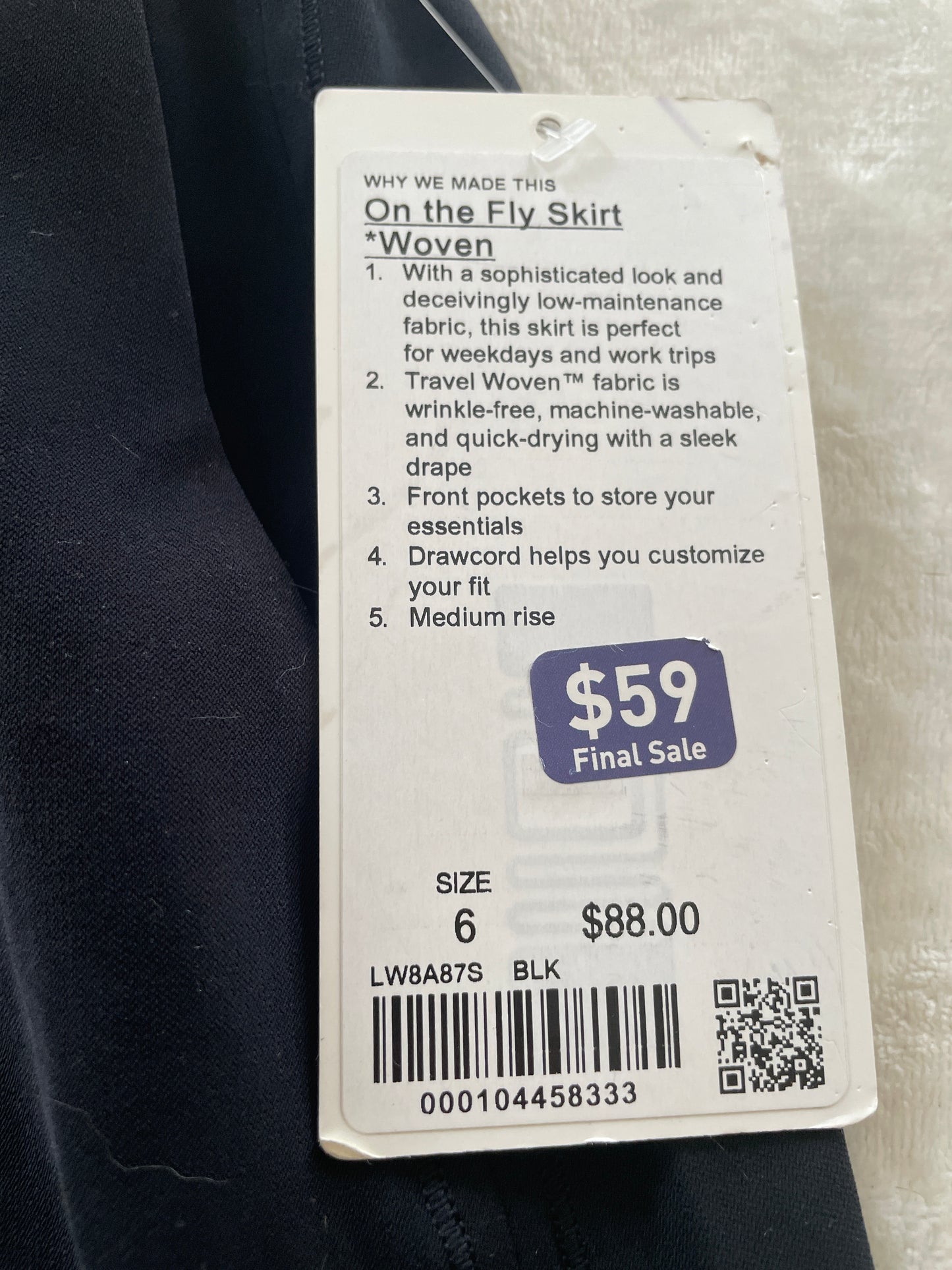 Lululemon Black On the Fly Skirt Woven