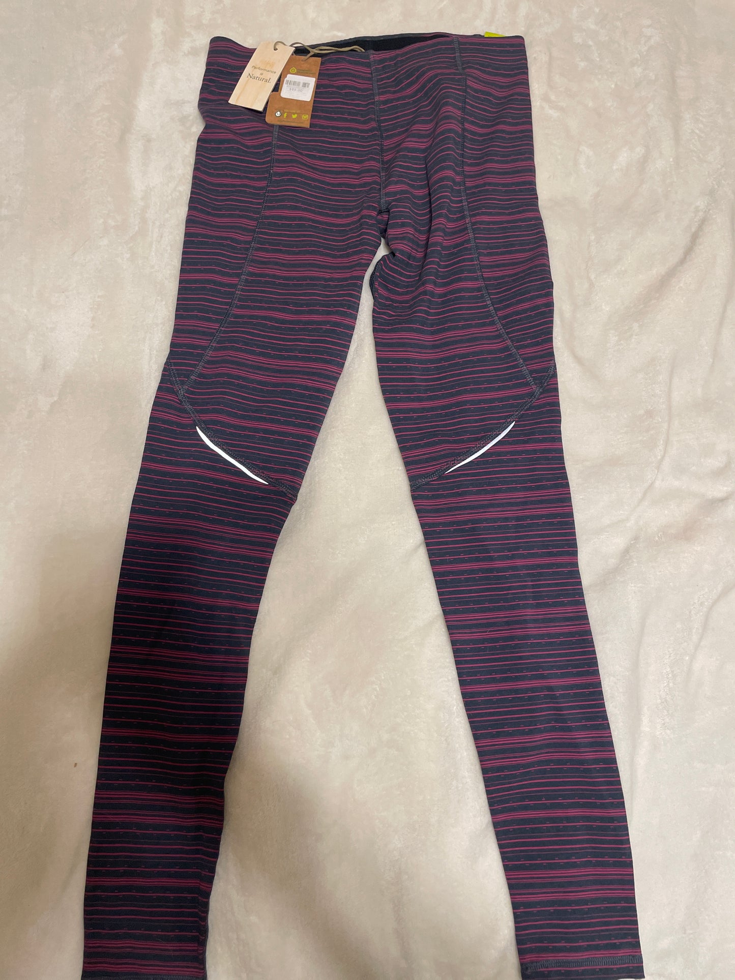 Tasc Athletic Women Purple Striped Leggings