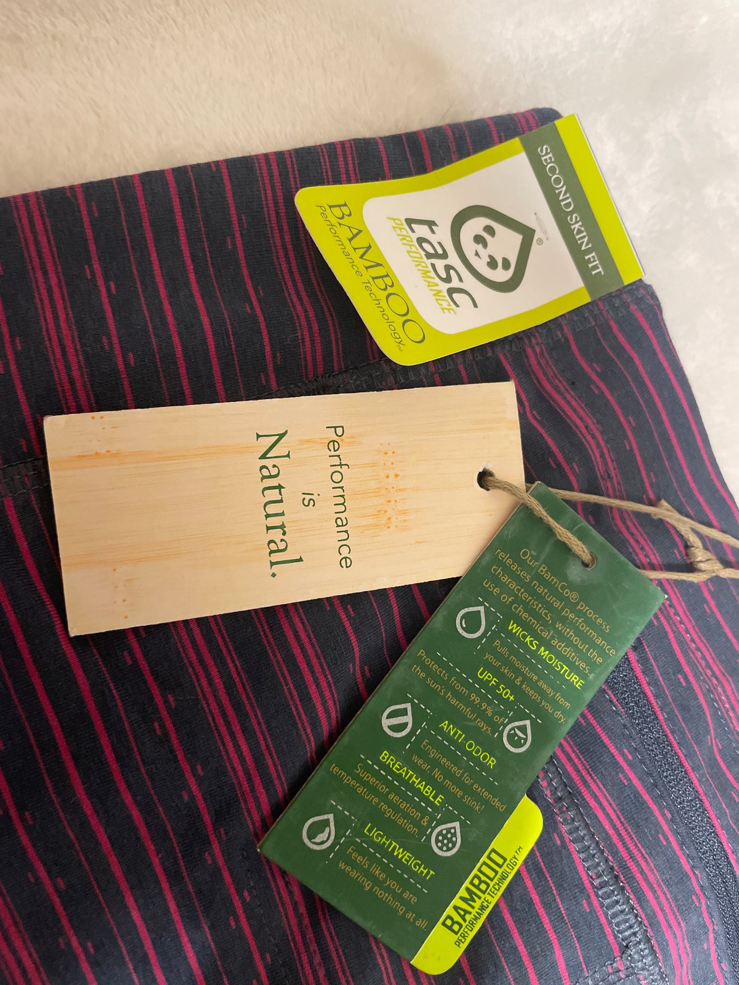 Tasc Athletic Women Purple Striped Leggings