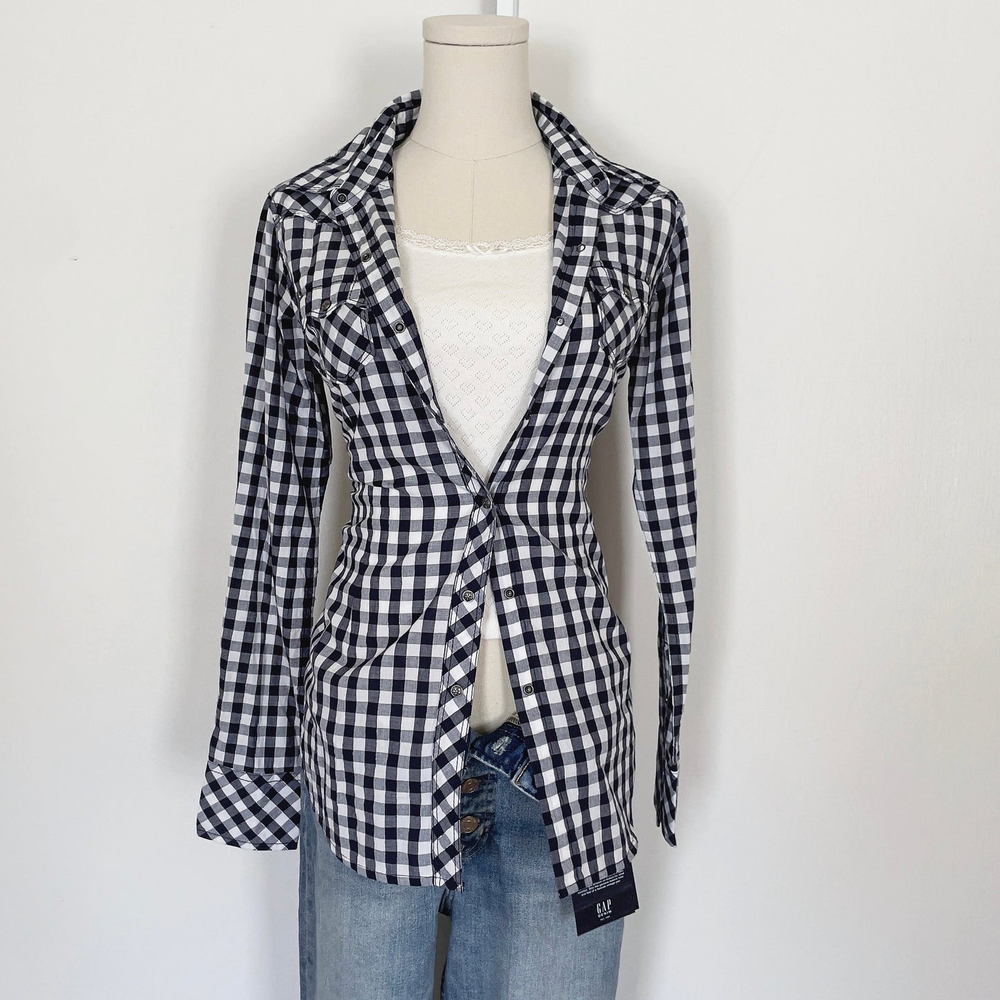 NWT Ariat- Blue Check Button Up