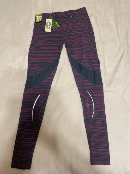Tasc Athletic Women Purple Striped Leggings