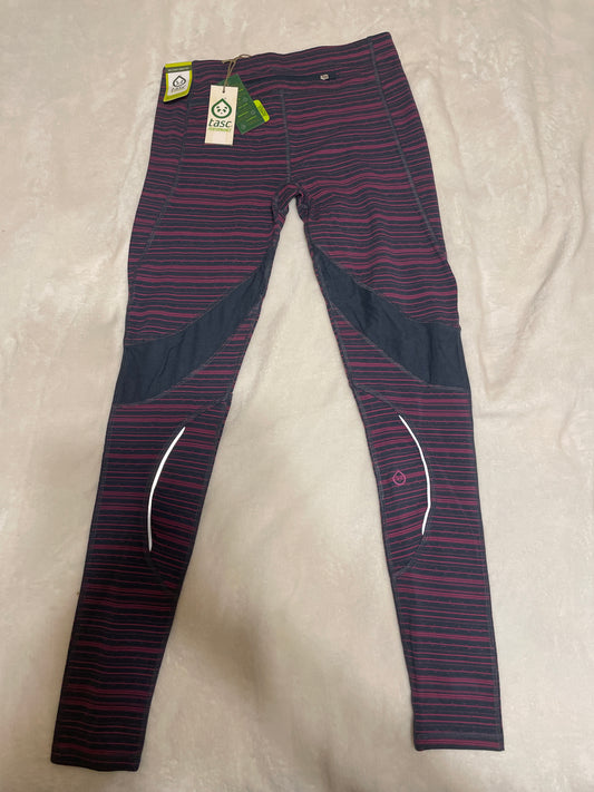 Tasc Athletic Women Purple Striped Leggings