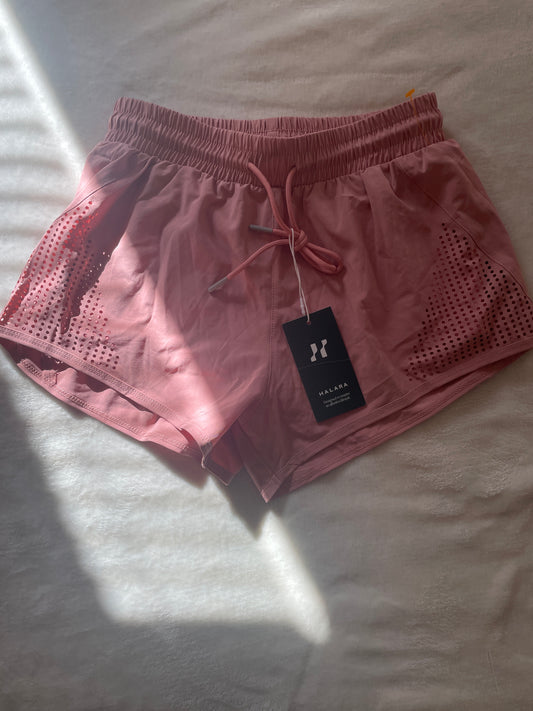 Halara Pink Athletic Running Shorts Drawstring