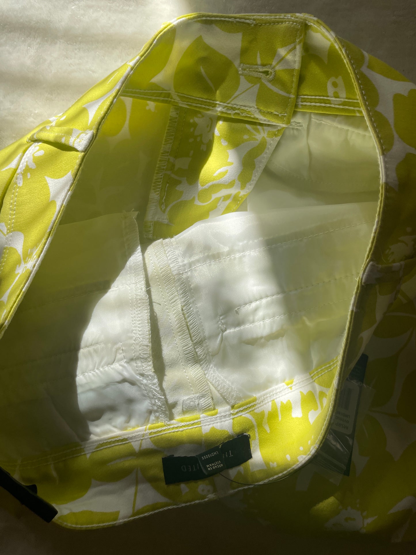 The Limited Lime Green and White Floral Women Shorts