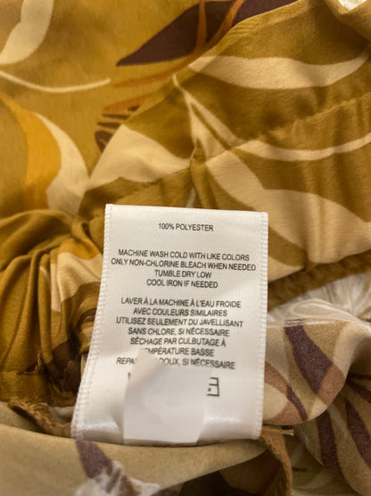 Express x Rocky Barnes High Waisted Satin Floral Pull On Wide Leg Pants