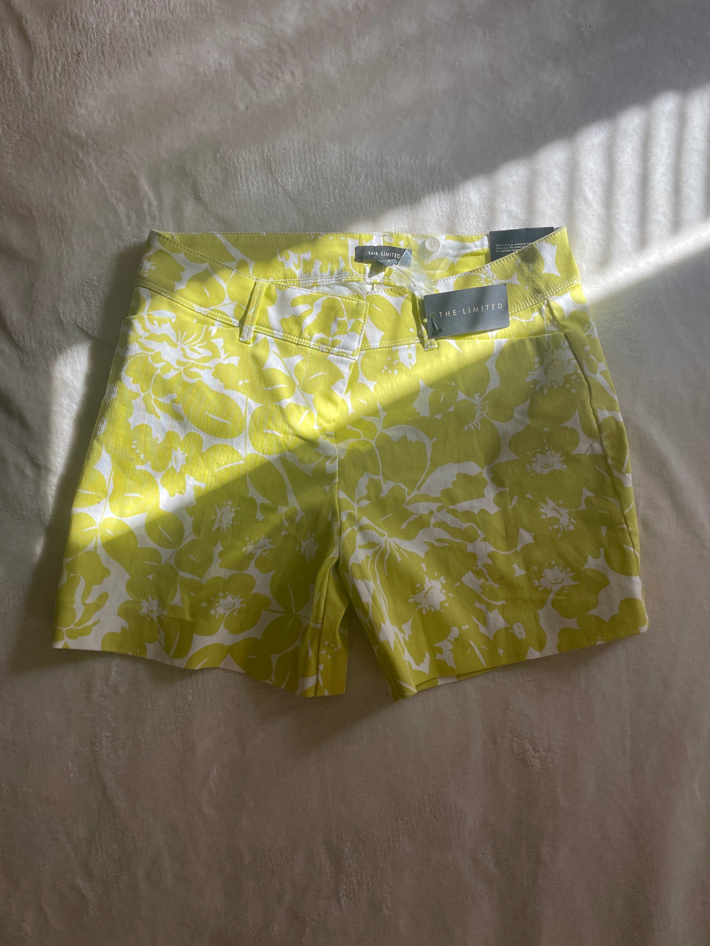 The Limited Lime Green and White Floral Women Shorts