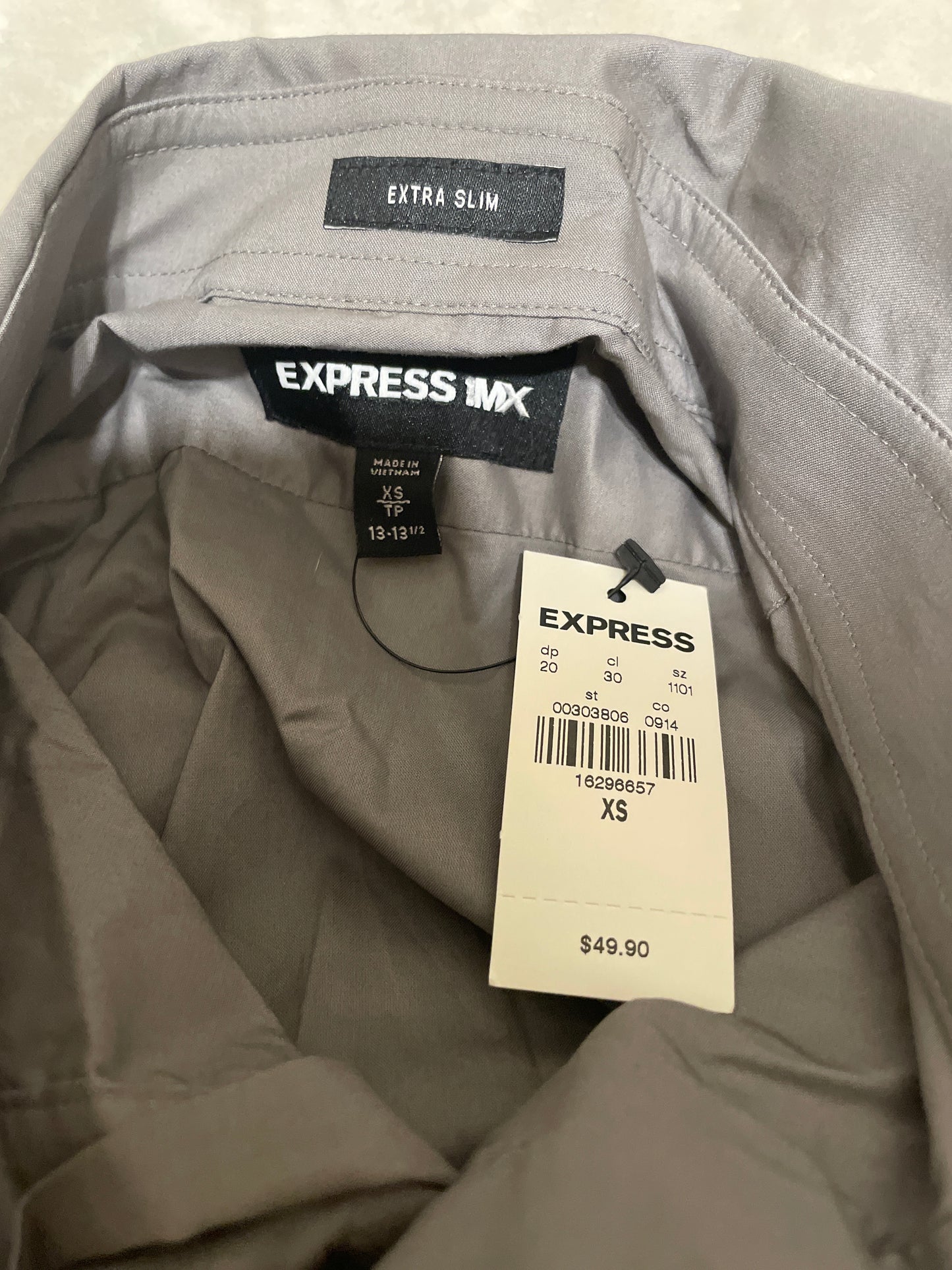 Express Men's 1MX Gray Dress Shirt
