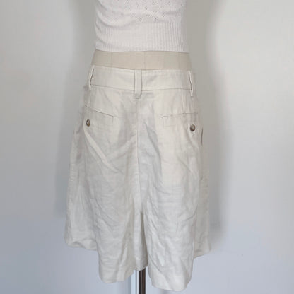 Madewell- Clarke Pleated Shorts, Travel Linen-Blend