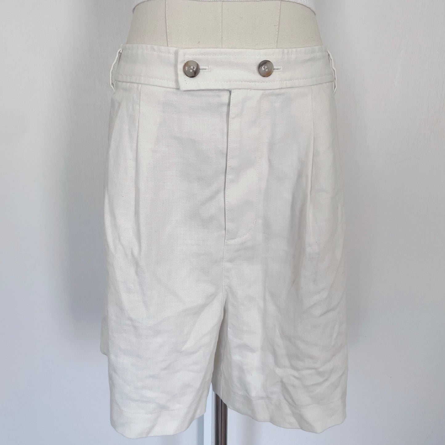 Madewell- Clarke Pleated Shorts, Travel Linen-Blend