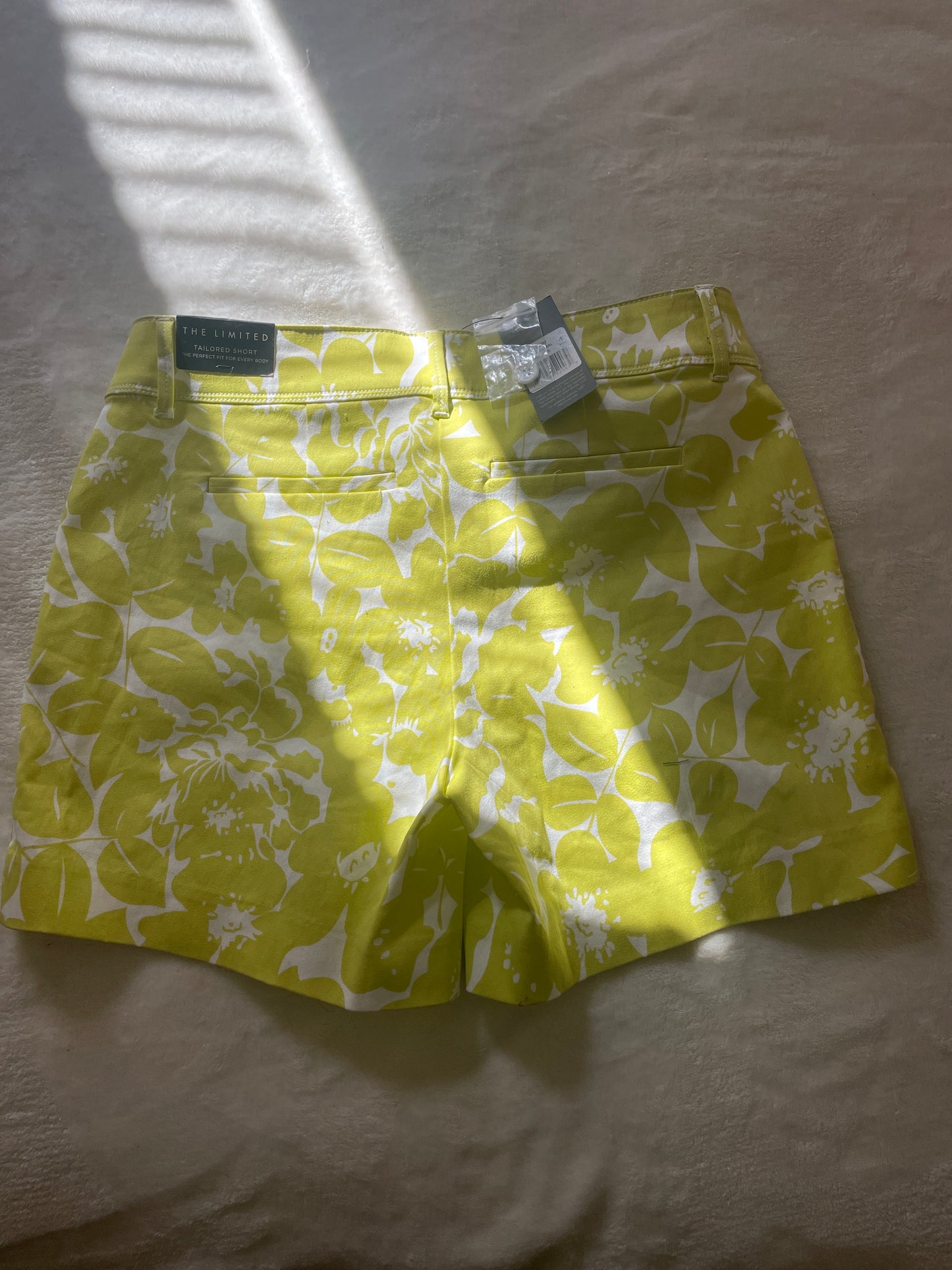 The Limited Lime Green and White Floral Women Shorts
