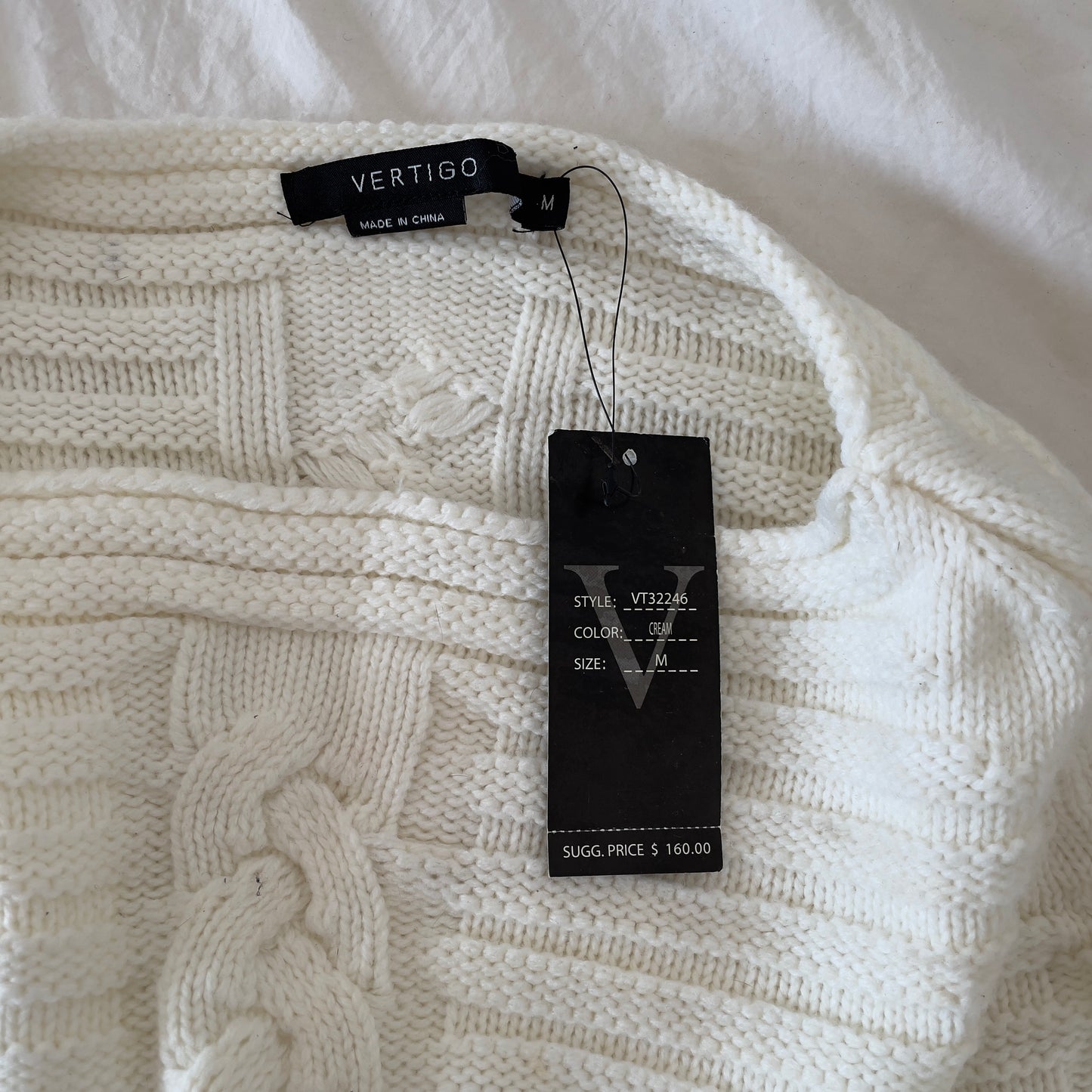 NWT Vertigo- Cream Oversized Knit