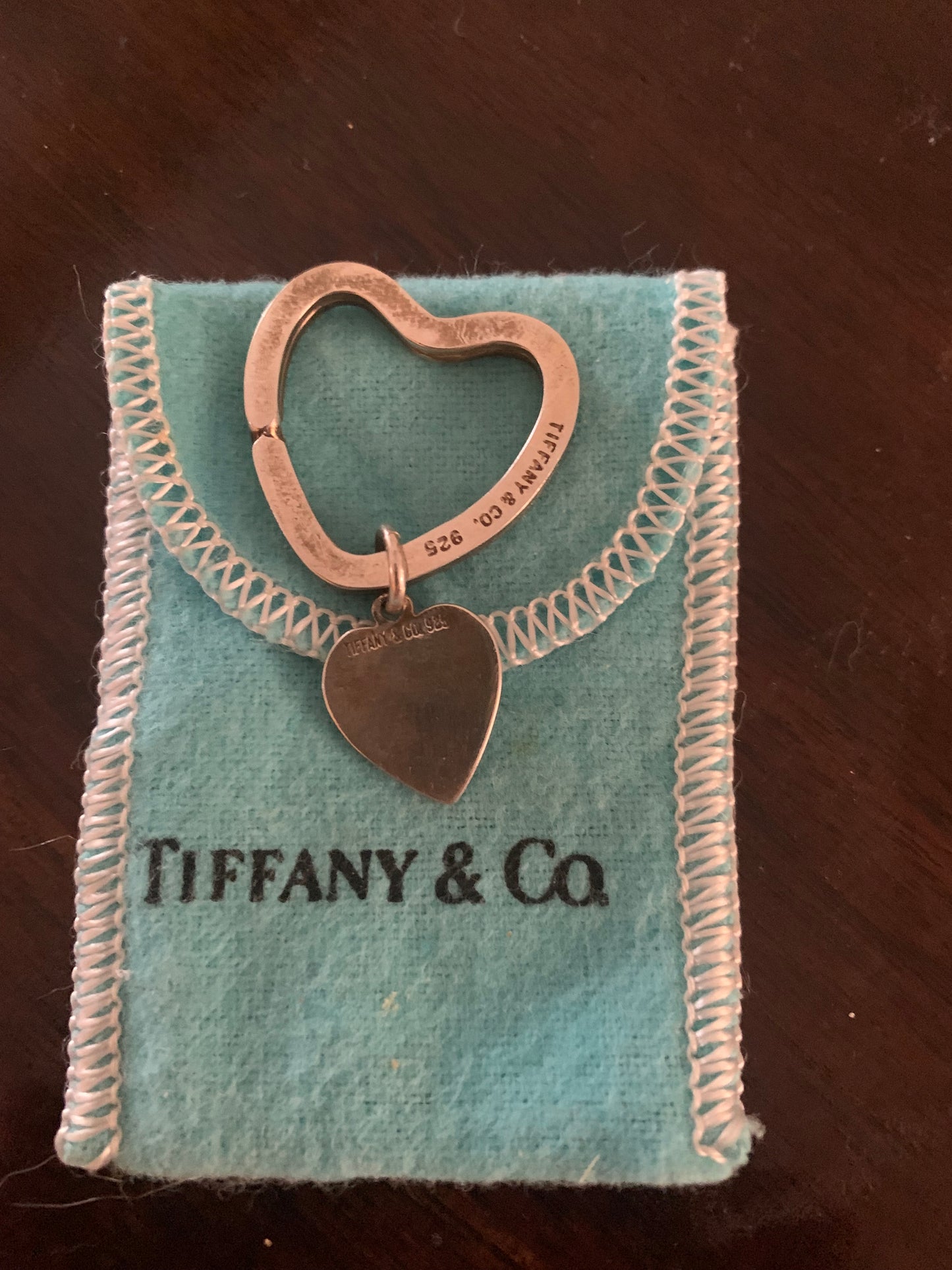 TIFFANY & Co. open heart and small heart keychain 925 silver