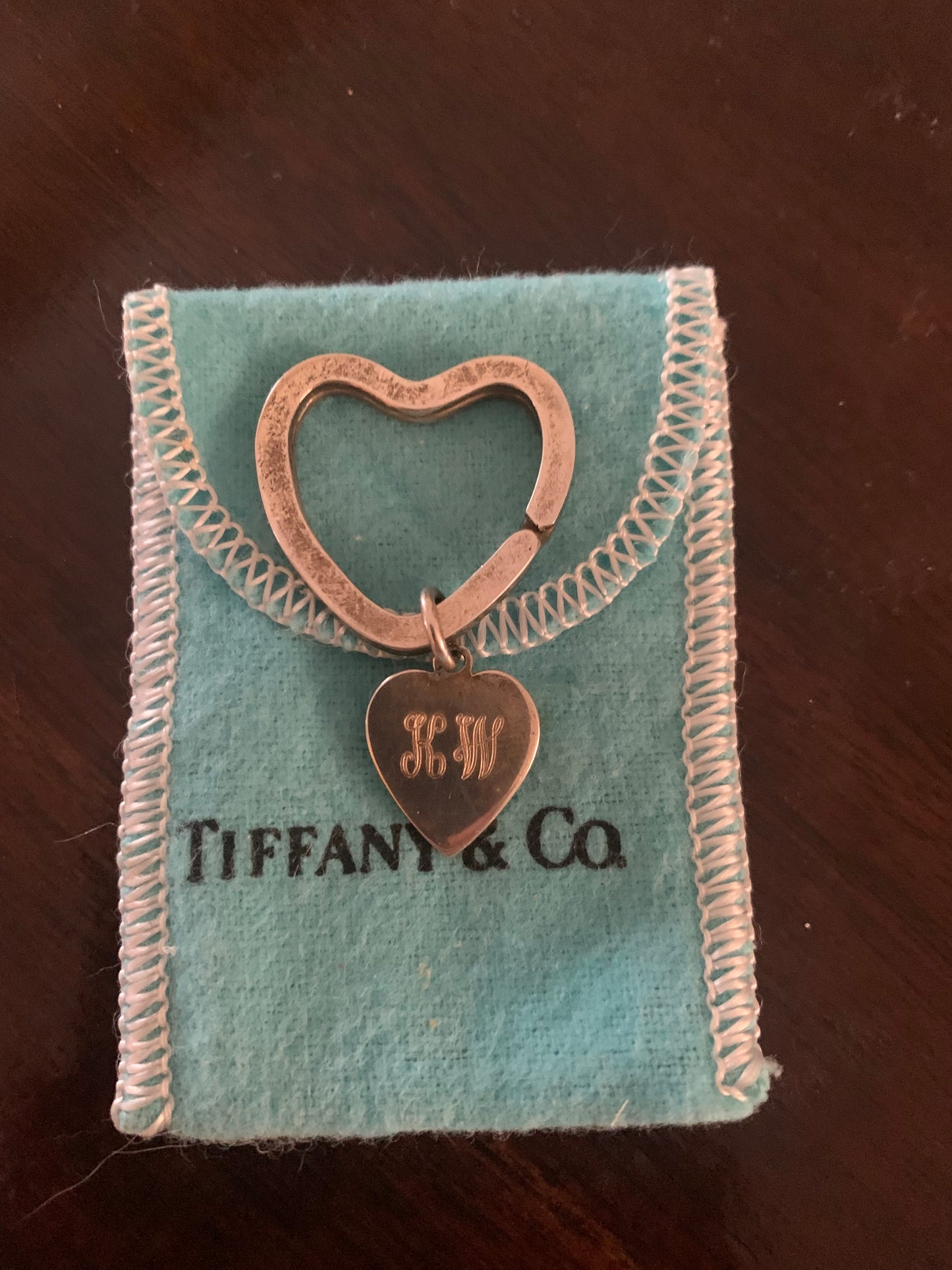 TIFFANY & Co. open heart and small heart keychain 925 silver